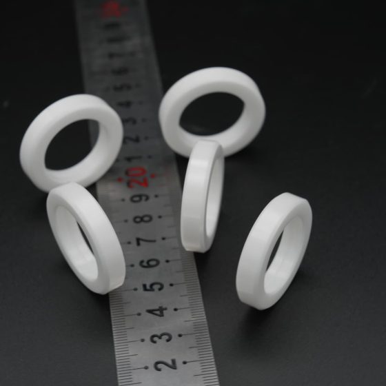 Polished Alumina Ceramic Seal Ring with chamfered edges.