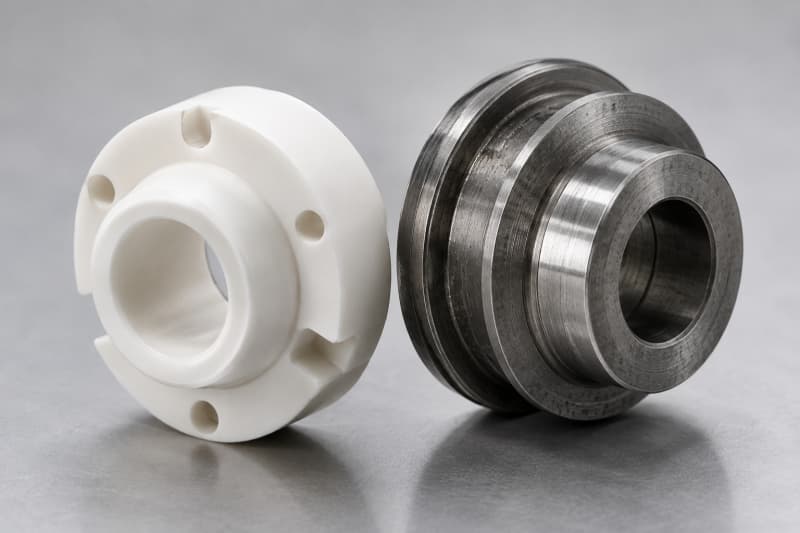 Alumina ceramic hardness Mohs 9 and superior wear resistance compared to steel