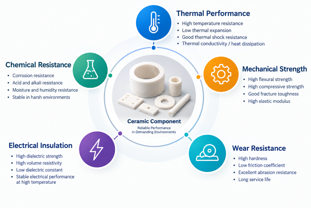 Key performance factors for selecting industrial ceramic components